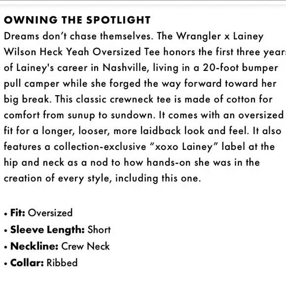 Lainey Wilson/Wrangler  “Heck Yeah” Tee - Picture 8 of 8